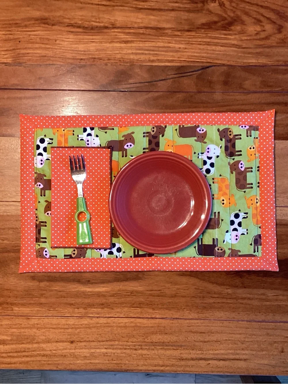 Kids Cow Print Placemat Set